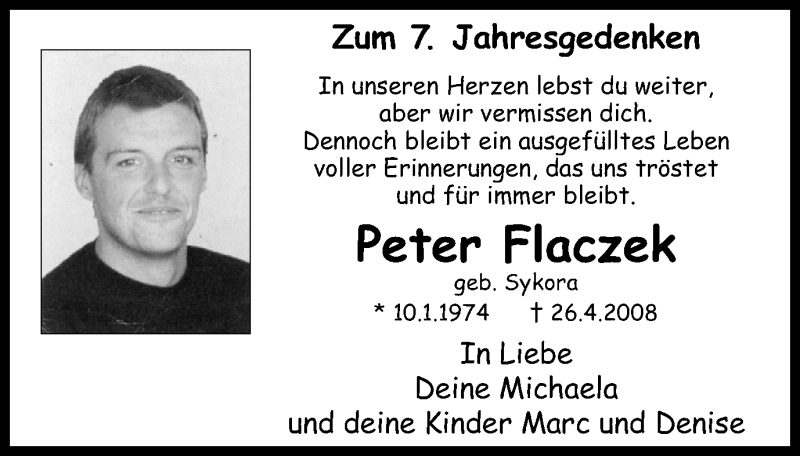  Traueranzeige für Peter Flaczek vom 25.04.2015 aus Stadtanz.Castrop-Rauxel