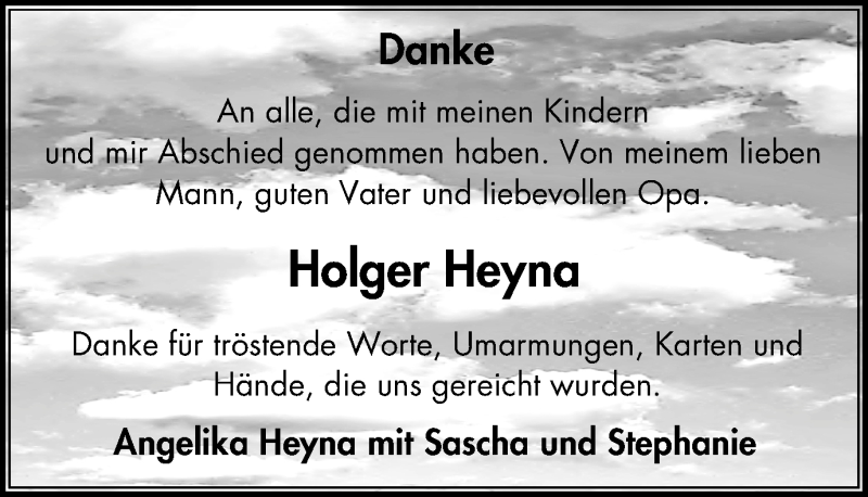  Traueranzeige für Holger Heyna vom 04.11.2015 aus Mülheimer Woche