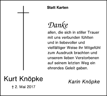 Traueranzeige von Kurt Knöpke von Mülheimer Woche