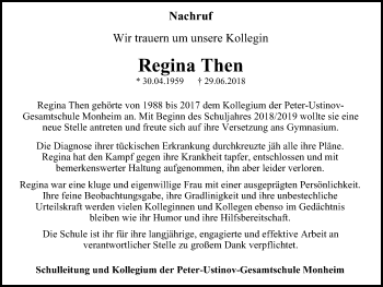 Traueranzeige von Regina Then von Wochen-Anzeiger Langenfeld/Monheim/Hilden